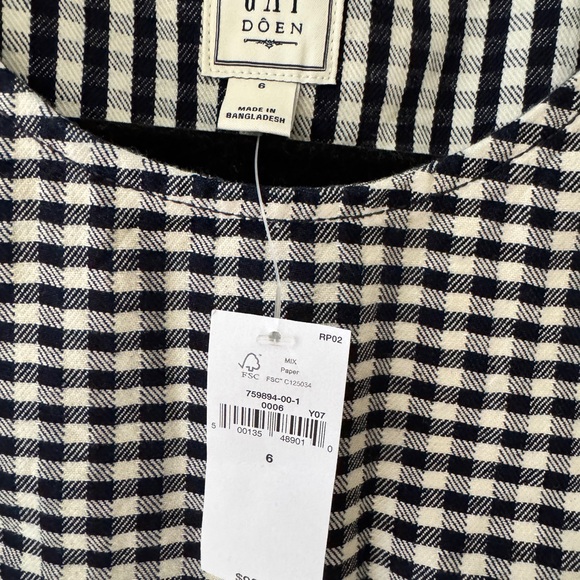 Gap x DOEN Black and White Checkered Mini Dress - Picture 3 of 3